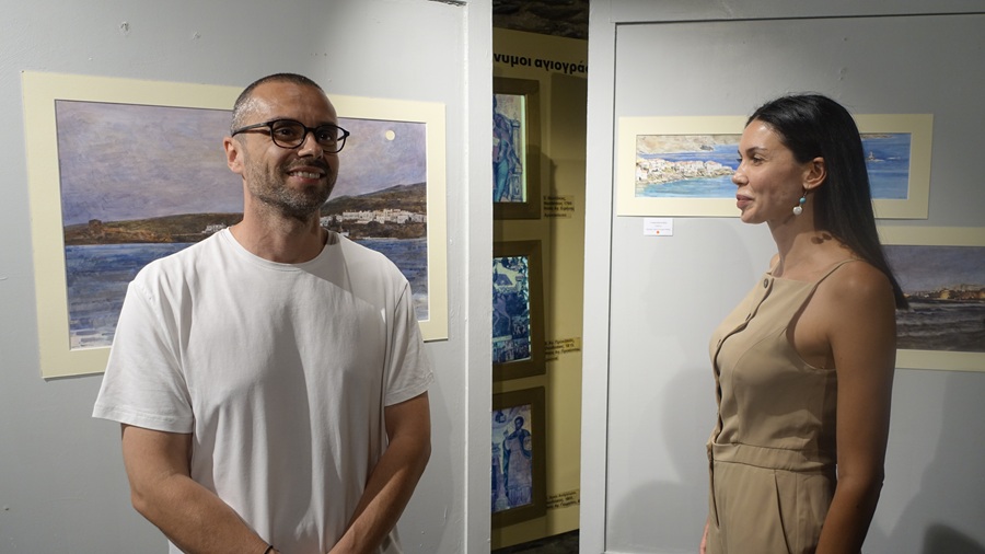 ΕΙΚΟΝΕΣ ΤΗΣ ΑΝΔΡΟΥ: Η ζωγραφική έκθεση του Γιώργου Παπασάικα στο παγοποιείο Ματζαβελάκη και μερικές σκέψεις για την έκθεση τον χώρο και την Χώρα...