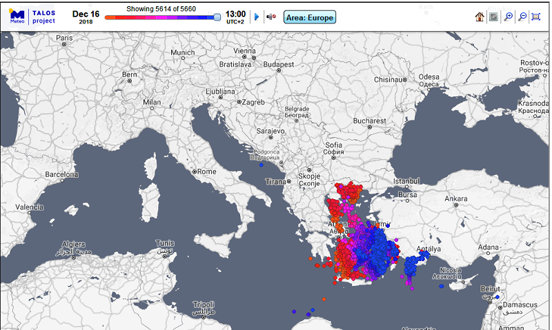 Κονσέρτο με 5.700 κεραυνούς σήμερα στην Άνδρο, τις Κυκλάδες και το Αιγαίο!