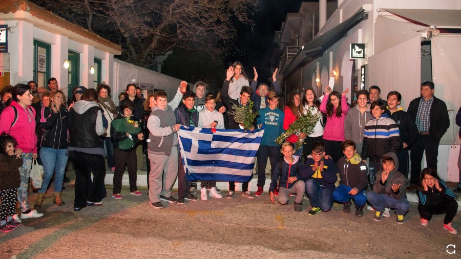 Από την υποδοχή των δύο μικρών πρωταθλητών στην Άνδρο